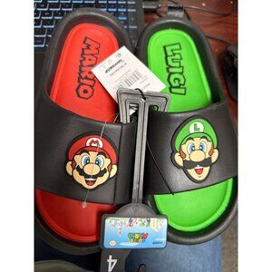 Mario & Luigi Comfort Slide Sandals Youth Size 3 By Ground Up